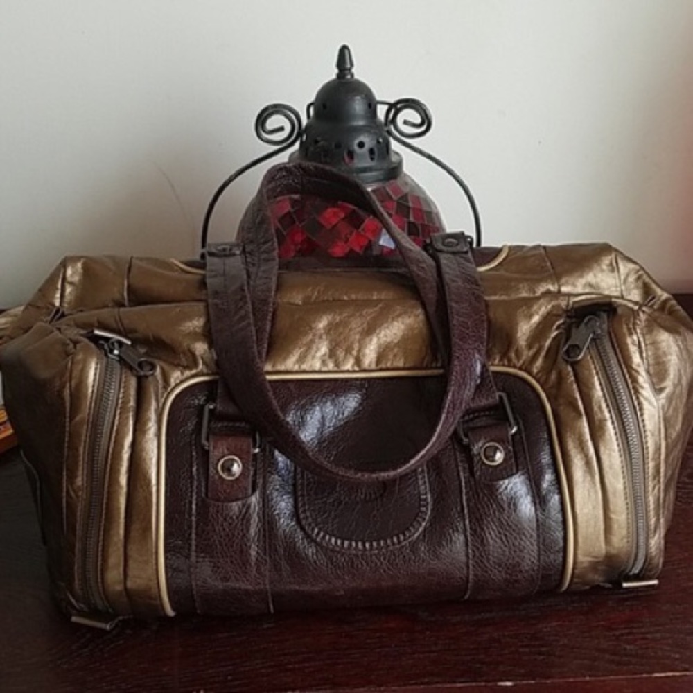 SALE ☄️SEE BY CHLOE Metallic Leather Weekender Bag